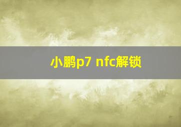 小鹏p7 nfc解锁